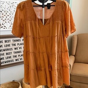 JODIFL Orange Tiered Dress